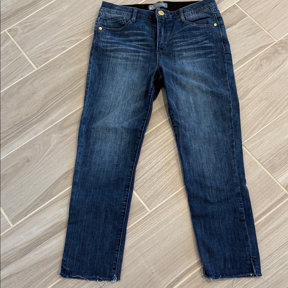 Wit & Wisdom Skinny Jeans Dark Wash Raw Hem Size 8